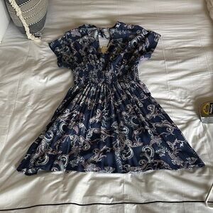 BeBop Navy Blue Paisley Dress